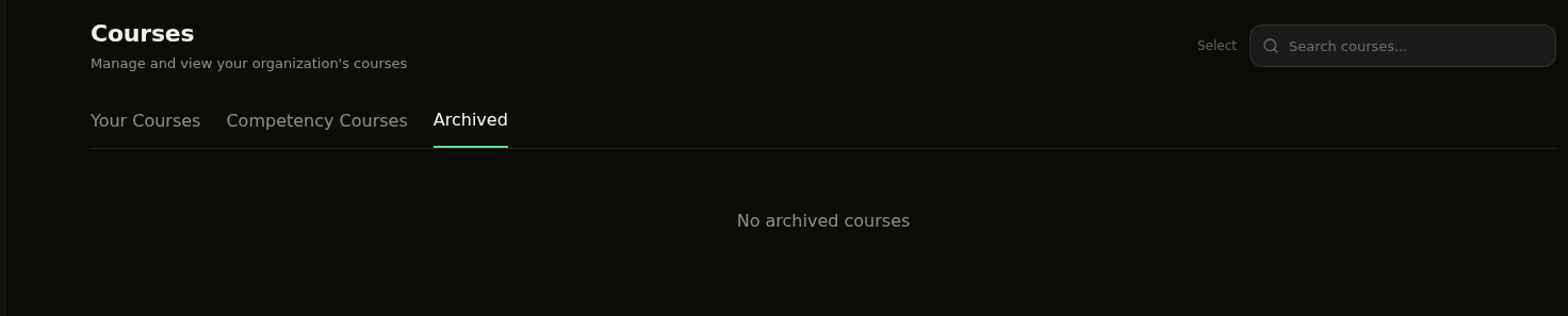 Archived tab on the Courses page