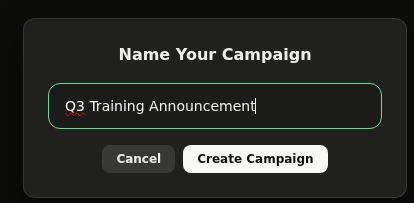 Name Your Campaign modal