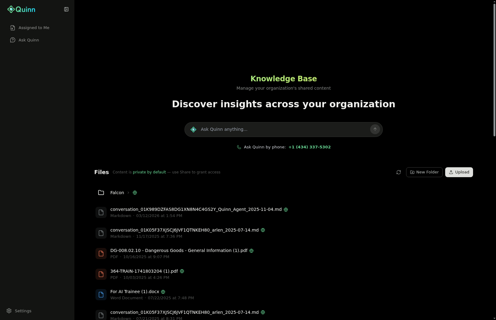 Uploading a file to the Knowledge Base