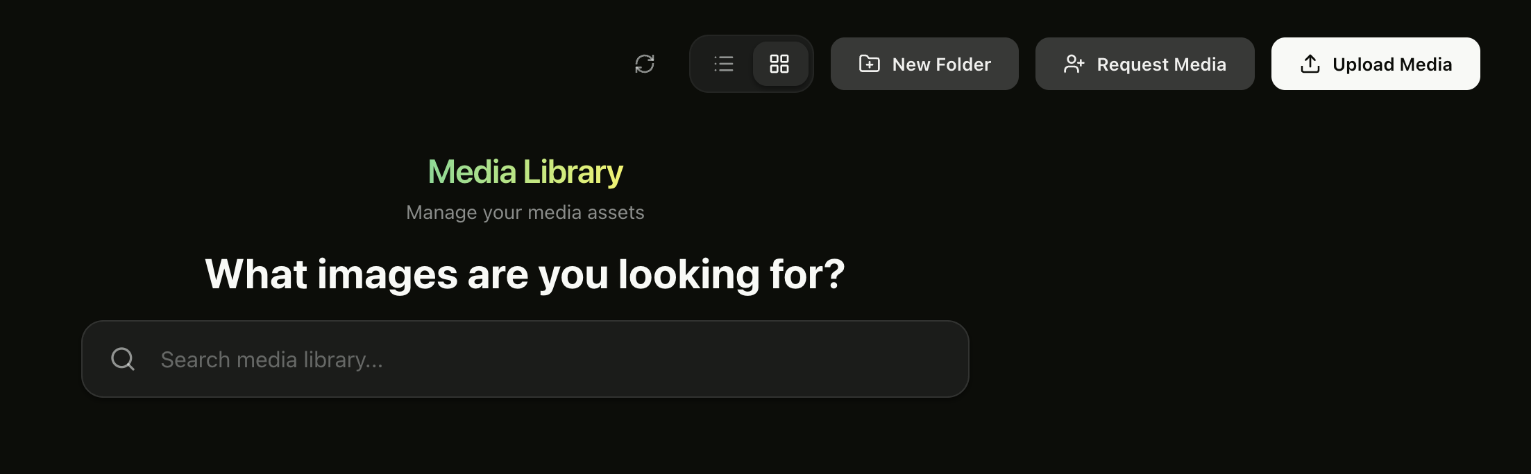 Request Media button in the Media Library toolbar