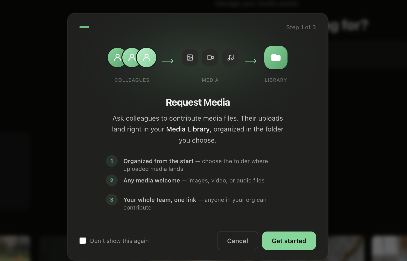 Request Media wizard Step 1