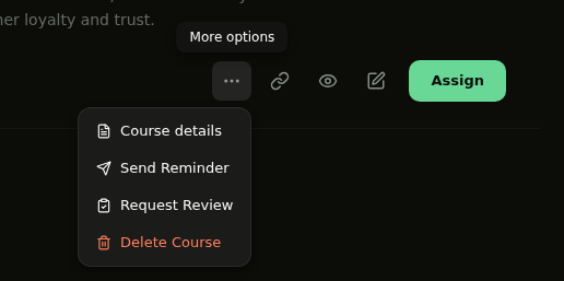 More options dropdown menu with Send Reminder highlighted
